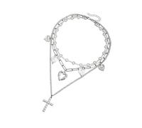 2000s Estetica Crocifisso Cuore Collana Leggero Lega Gioielli Trendy Collarbone Catena Per Sorella O Amico Moda Forward Gioielli Delle Donne