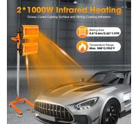 2000W 360 ° Radiatore a infrarossi regolabile in altezza girevole Essiccatore per vernice Riparazione carrozzeria auto Lampada da forno per vernice Luce per testa a secco e veloce