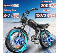 2000W bici elettrica a doppio motore 48 v23ah batteria al litio freno idraulico bicicletta elettrica moto 20*4.0 pollici Fat Tire E-Bike black 1000W 48V20AH Delived 3-7 Days