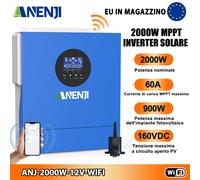 2000W Inverter Solare Off Grid Ibrido MPPT 60A Pure Sine Wave 12V 220V 160V WIFI