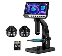 2000x Dual Lens 7 pollici Lcd. Ingrandimento ottico microscopio digitale Biologico 1 2MP. Microscopio cellulare for l'osservazione della scienza per riparazioni elettroniche
