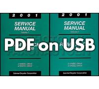 2001 Dodge RAM Camion Servizio Manuale Su USB 1500 2500 3500 Pickup Negozio Gas