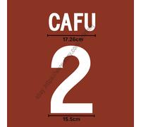 2002 AS Roma Home Name Set - Cafu #2 (Heat Transfer PU) Stampa personalizzata