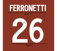 2002 AS Roma Home Name Set - Ferronetti #26 (Heat Transfer PU Patch) | Person...
