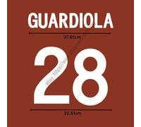2002 AS Roma Home Name Set - Guardiola #28 (Heat Transfer PU Patch) | Persona...