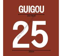 2002 AS Roma Home Name Set - Guigou #25 (Heat Transfer PU Patch) | Stampa per...