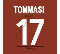 2002 AS Roma Home Name Set - Tommasi #17 (Heat Transfer PU)