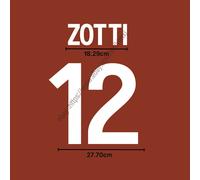 2002 AS Roma Home Name Set - Zotti #12 (Heat Transfer PU)