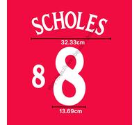 2002 England Away Name Set - Scholes #8 Heat Transfer Patch Flock Style