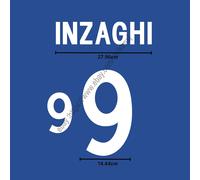 2002 Italia Home Name Set INZAGHI #9 Patch Trasferimento Calore Stampa Person...