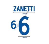 2002 Italy Away Name Set Zanetti #6 Patch Trasferimento Calore Set Stampa Per...