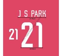2002 Korea Home Name Set J. S. PARK #21 Heat Transfer Patch Custom Fan Kit