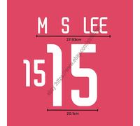 2002 Korea Home Name Set M S LEE #15 Heat Transfer Patch Custom Fan Kit