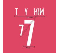 2002 Korea Home Name Set T Y KIM #7 Heat Transfer Patch Custom Fan Kit