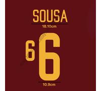 2002 Portogallo Home Name Set - Sousa #6 Heat Press Ready Patch Stampa Person...