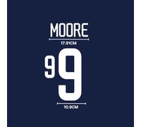 2002 USA Away Name Set MOORE #9 Kit ventola patch trasferimento di calore