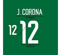 2003 Mexico Home Name Set J. CORONA #12 Heat Transfer Patch Fan Name Set