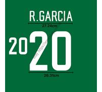 2003 Mexico Home Name Set R. GARCIA #20 Heat Transfer Patch Fan Name Set