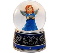 20032 - Carillon con sfera di neve, motivo: angelo con conchiglia, 100 mm di larghezza, design in Germania