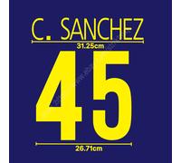 2004/05 Club America Away Name Set - C. Sanchez #45 Heat Transfer Patch Liga