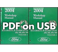 2004 Ford F-Super Duty Di Negozio Manuale USB F-250 350-550 Excursion Servizio