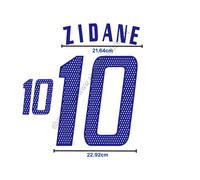 2004 France Away Name Set - Zidane #10 Heat Transfer Patch | EURO 2004 Style