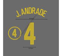 2004 Portogallo Home Name Set J ANDRADE 4 toppe di trasferimento termico stil...