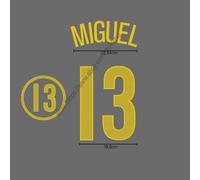 2004 Portogallo Home Name Set MIGUEL 13 Patch Trasferimento Calore Stile EURO