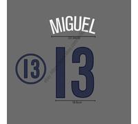 2004 Portugal Away Name Set MIGUEL 13 Patch Trasferimento Calore Stile EURO