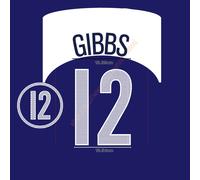 2004 USA Away Name Set Gibbs #12 Heat Transfer Patch Fan Made Soccer Iron-on