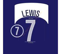 2004 USA Away Name Set Lewis #7 Heat Transfer Patch Fan Made Soccer Iron-on