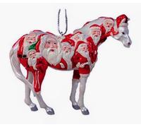 2005 Ritirato Sentiero Di Dipinta Pony Grande Rosso Babbo Natale Ornamento 12325