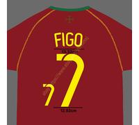 2006-08 Portogallo Home Nome e numero FIGO #7 Heat Press Cross Type