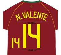 2006-08 Portogallo Nome e numero di casa N.VALENTE #14 pressa di calore venti...