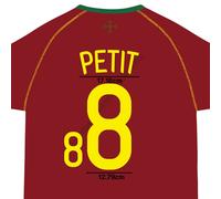 2006-08 Portogallo Nome e numero di casa PETIT #8 pressa di calore fan made...