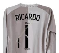2006-08 Portugal GK Home Nome e numero RICARDO #1 Heat Press Cross Type