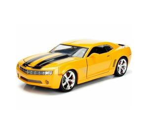2006 Chevy Camaro Concept Yellow Bumblebee with Robot on Chassis and Collectible Metal Coin Transformers Movie 1/24 Diecast Model Car by Jada 98497