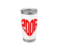 2006 Cuore Vintage 2006 Forma di Cuore Amore 20° Compleanno Bicchiere termico in acciaio inox doppia parete