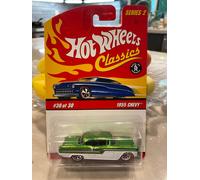 2006 Hot Wheels Classics Serie 2 30/30 1955 CHEVY Verde-Bianco Con WW 7 Razze