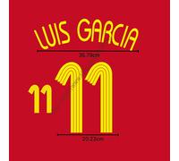 2006 Spagna Home Name Set LUIS GARCIA #11 Patch Trasferimento Calore Kit Vent...