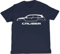 2007-2009 Caliber Silhouette T-Shirt - Compact Street Car Graphic Tee, blu, L