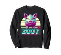 2007 Anno del Maiale Compleanno 80s Retro Segno Zodiacale Cinese Felpa