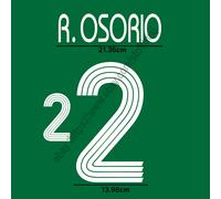 2007 Mexico Home Name Set - R. Osorio #2 Patch Trasferimento Calore Ventola R...