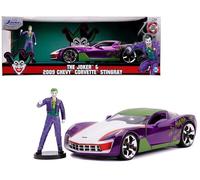 2009 Chevrolet Corvette Stingray Con Figurina Diecast Joker Dc Comics Jada 1/24