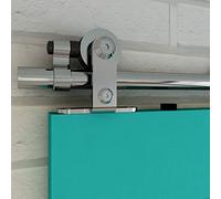 200cm/6.6ft Binario per Porta Scorrevole Acciaio Inossidabile Kit, WOLFBIRD Accessori Kit hardware per porta scorrevole da fienile di Legno Singole