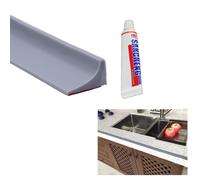 200cm paratie antiallagamento per porte + 25 ml sigillante siliconico trasparente,barriera doccia ferma acqua,barriera acqua,barriera per doccia,bordo doccia(grigio)