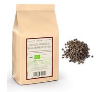 200g di pepe nero Malabar BIO: pepe tigre proveniente dall'India, pepe nero intero in grani per mortaio o macinapepe