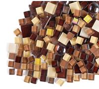 200g Piastrelle Mosaico Vetro di Cristallo, Colori Misti Irregolari Tessere Mosaico Piccoli Pezzi di Vetro, Piastrelle Assortite per Lavori Artigianali,Decorazioni(Caffè)