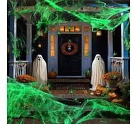 200g Ragnatele Luminescente Halloween,Decorazioni Halloween Ragnatele,Ragnatela Estendibile per Halloween, 30*Decorazione a Forma di Ragno,per Feste di Halloween,Decorazioni Spettrali per Il Giardino