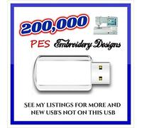 200k PES ricamo disegni su una chiavetta USB PES progetta JEF Designs o HUS Designs